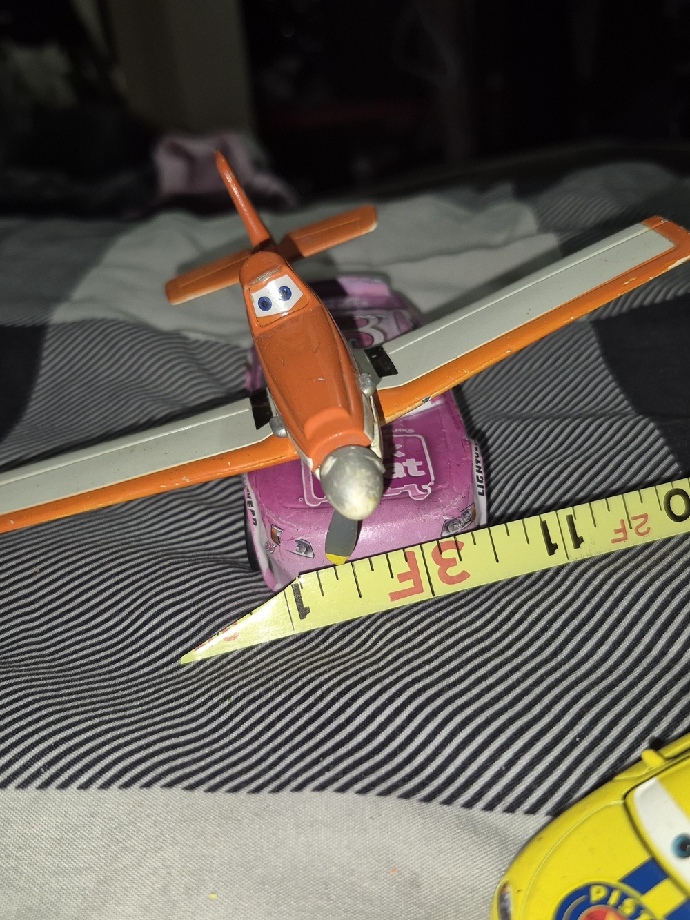 Disney Orange Toy Airplane with White Wing Accents